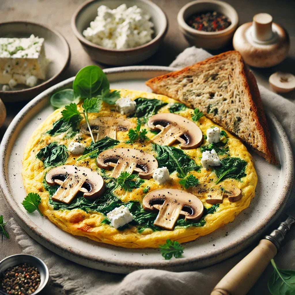Veggie Omelette with Mushrooms, Spinach, and Feta – 4aKid