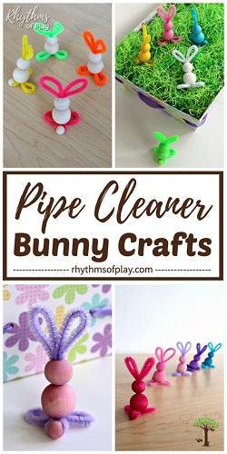 Easy Bunny Craft - PIPE CLEANER BUNNY WITH WOODEN BEADS - 4aKid
