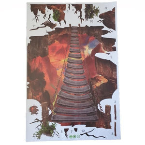 3D Ladder over Volcano Wall Decal Stickers - 4aKid