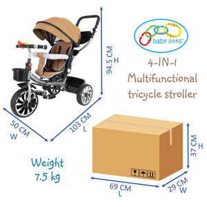 4-in-1 Multifunctional Tricycle Stroller - 4aKid