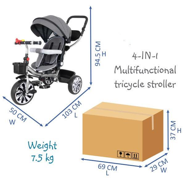 4-in-1 Multifunctional Tricycle Stroller - 4aKid