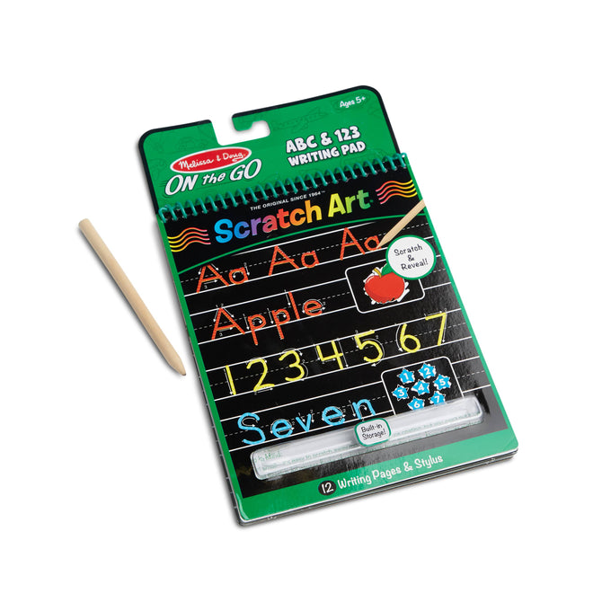 UMelissa & Doug ABC & 123 Scratch Art Writing Pad (Oda Ngaphambilini)