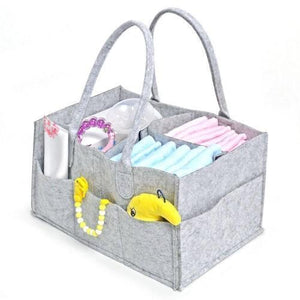 Grey Felt Nappy Organizer Caddy - 4aKid