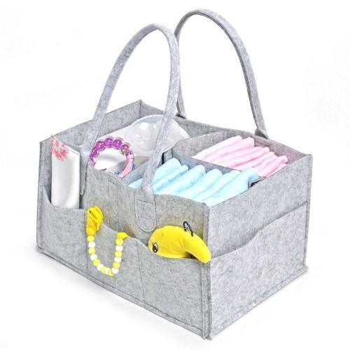 Grey Felt Nappy Organizer Caddy - 4aKid