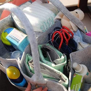 Grey Felt Nappy Organizer Caddy - 4aKid