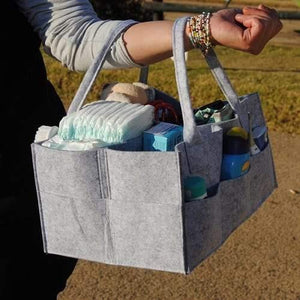 Grey Felt Nappy Organizer Caddy - 4aKid