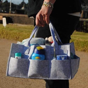 Grey Felt Nappy Organizer Caddy - 4aKid