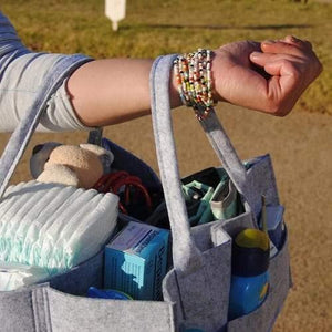 Grey Felt Nappy Organizer Caddy - 4aKid