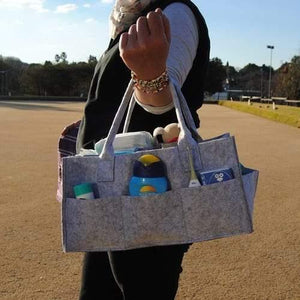 Grey Felt Nappy Organizer Caddy - 4aKid
