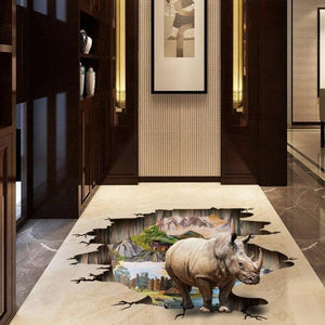 3D Rhino Wall Decal Sticker - 4aKid