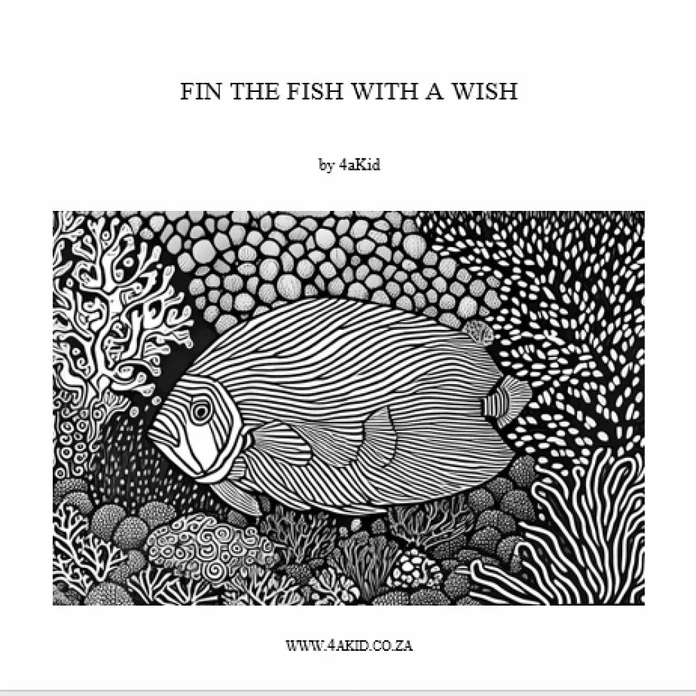 Fin the Fish with a Wish Coloring-In Book: Join Fin on an Adventure Beyond the Ocean Digital E-Book - 4aKid