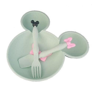Mouse Plate & Cutlery Set For Kids - 4aKid