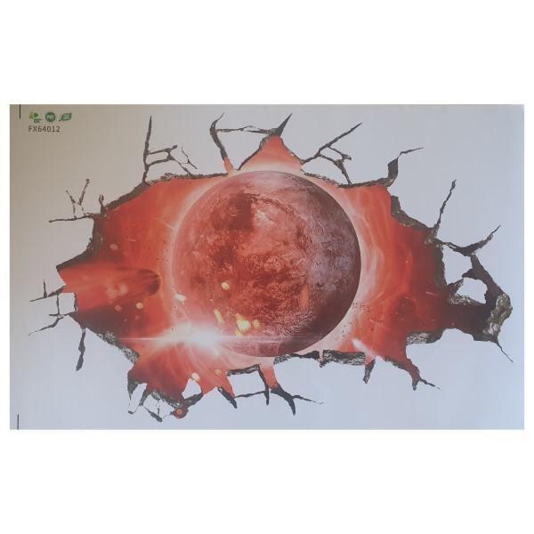 Small 3D Red Planet Wall Decal Stickers - 4aKid