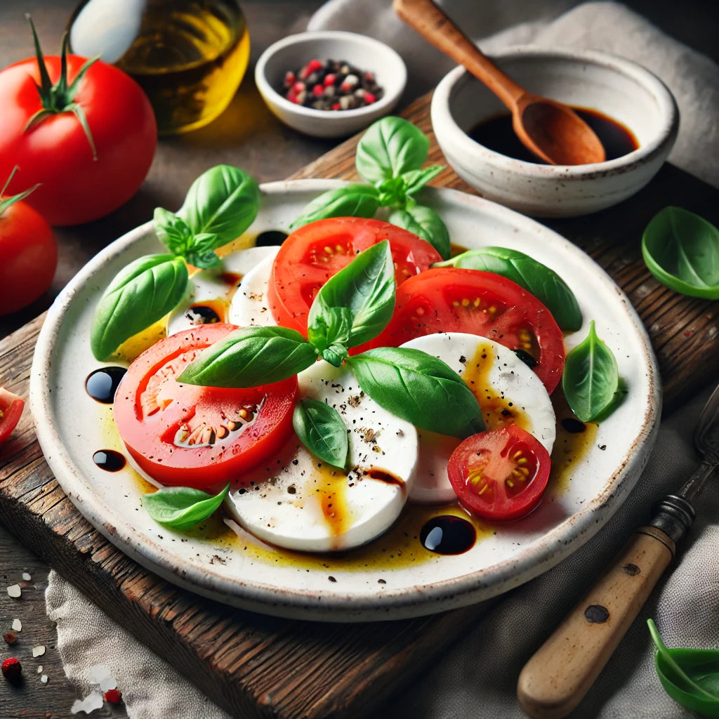 Caprese Salad with Mozzarella, Tomatoes, and Basil