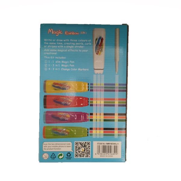 3 in 1 Magic Rainbow Marker Set- Latest product from 4aKid - 4aKid