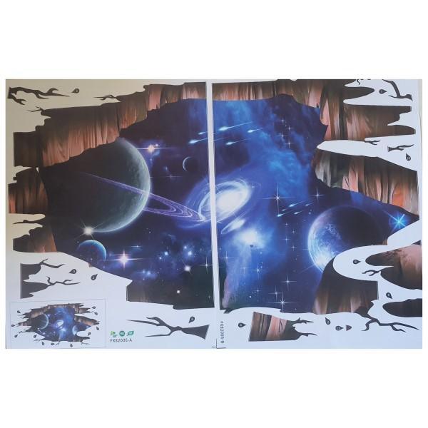 3D Wall or Floor Stickers - Blue Saturn with Shooting Stars- Latest product from 4aKid - 4aKid