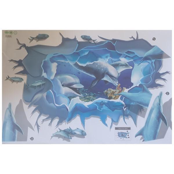 3D Wall or Floor Stickers - Coral Dolphins- Latest product from 4aKid - 4aKid