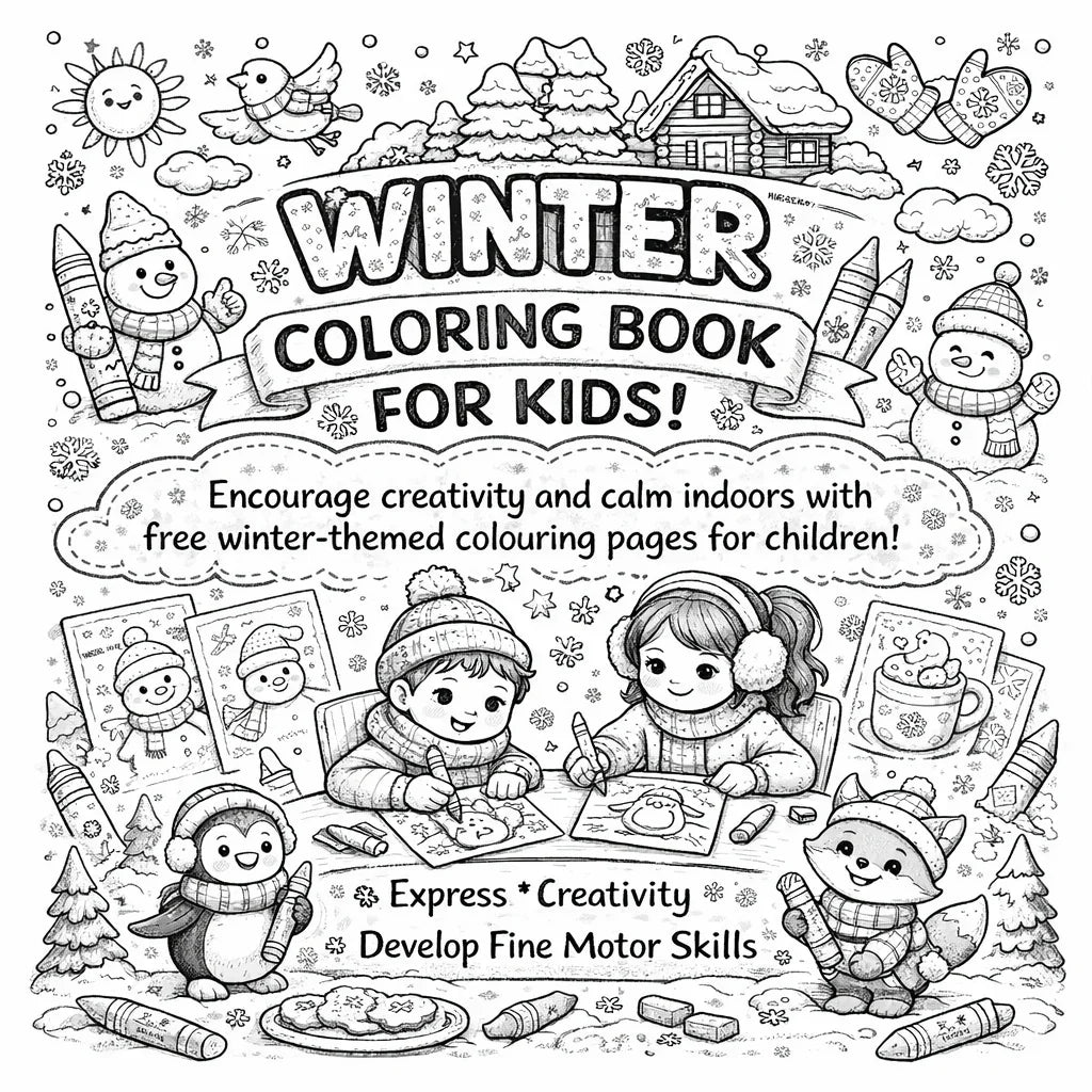 Free Winter Colouring Pages for Kids | Easy Indoor Activities