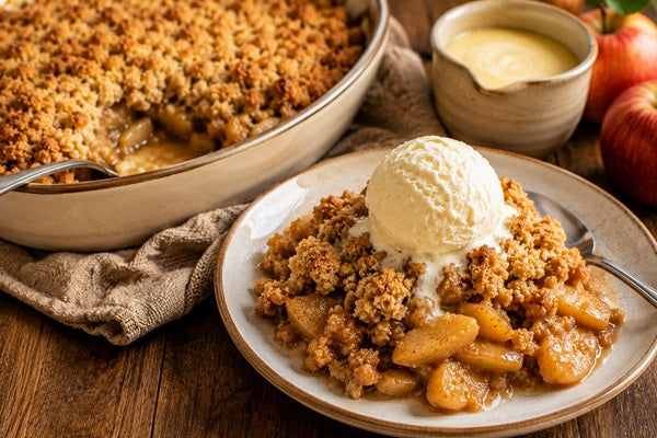 Warm Apple Crumble Dessert