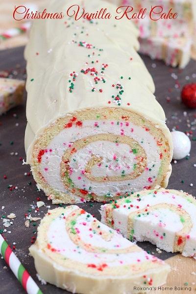 Christmas Vanilla Roll Cake Recipe - 4aKid