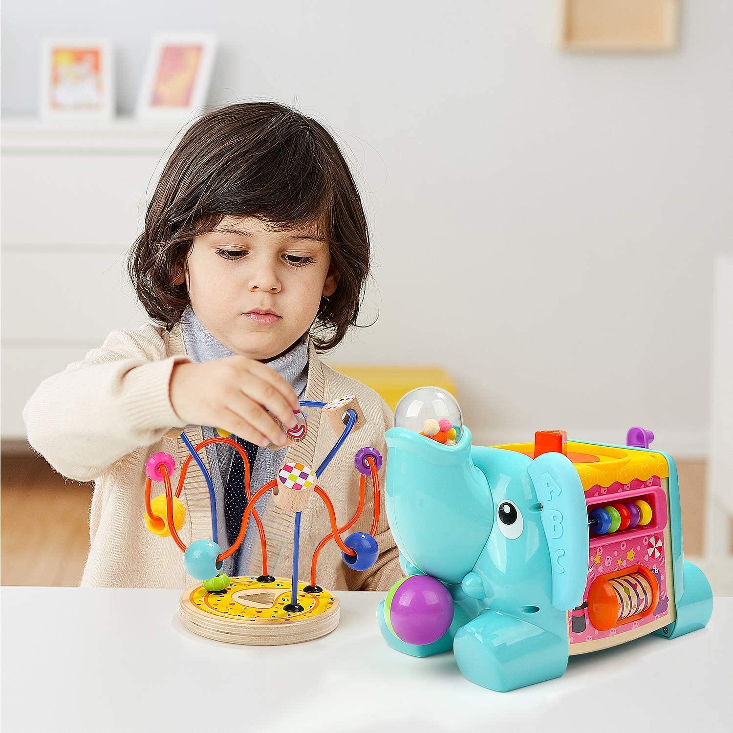 Exploration and fun is around each corner of this activity cube toy for 1-2 year old boy and girl - 4aKid