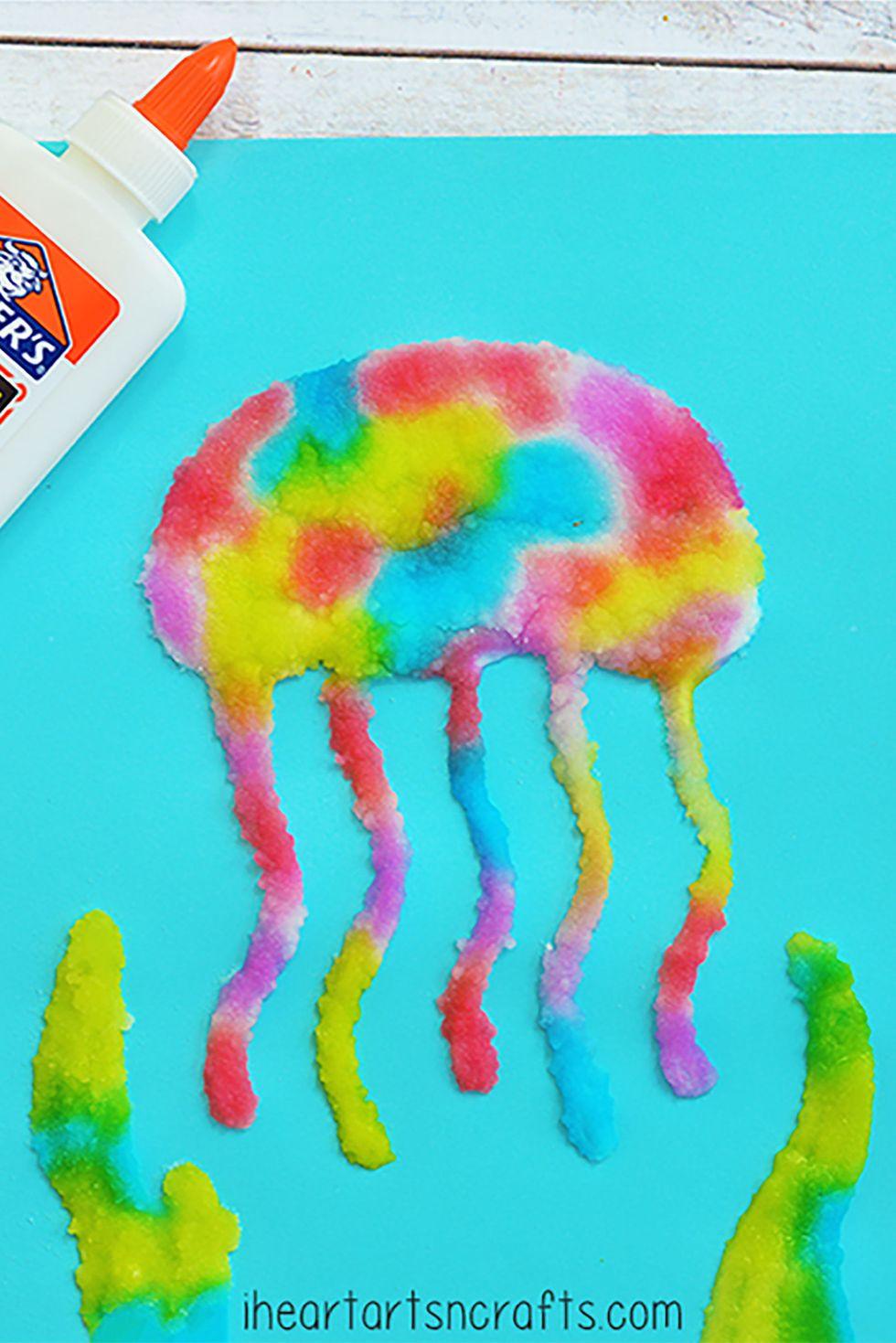 Jellyfish Salt Painting Activity from I Heart Arts N Crafts - 4aKid