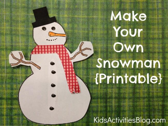 Let’s Build a Snowman! Printable Paper Craft for Kids - 4aKid
