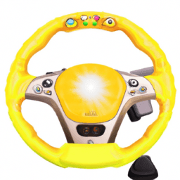 "Make Playtime Fun and Educational With the Yellow Sound & Light Toy Steering Wheel!" - 4aKid