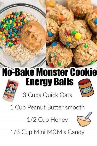 No-Bake Monster Cookie Energy Balls - 4aKid