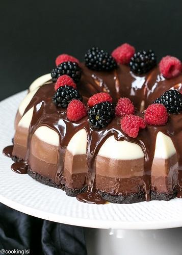 NO BAKE THREE CHOCOLATE CAKE RECIPE - 4aKid
