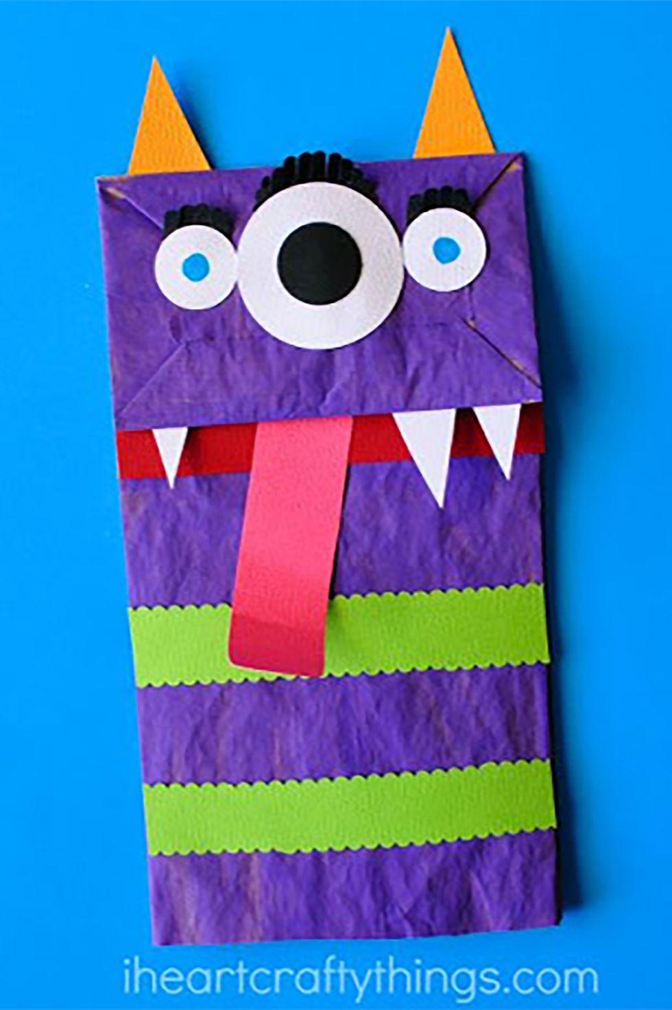 Paper Bag Monster Puppets - Crafts for Kids - 4aKid
