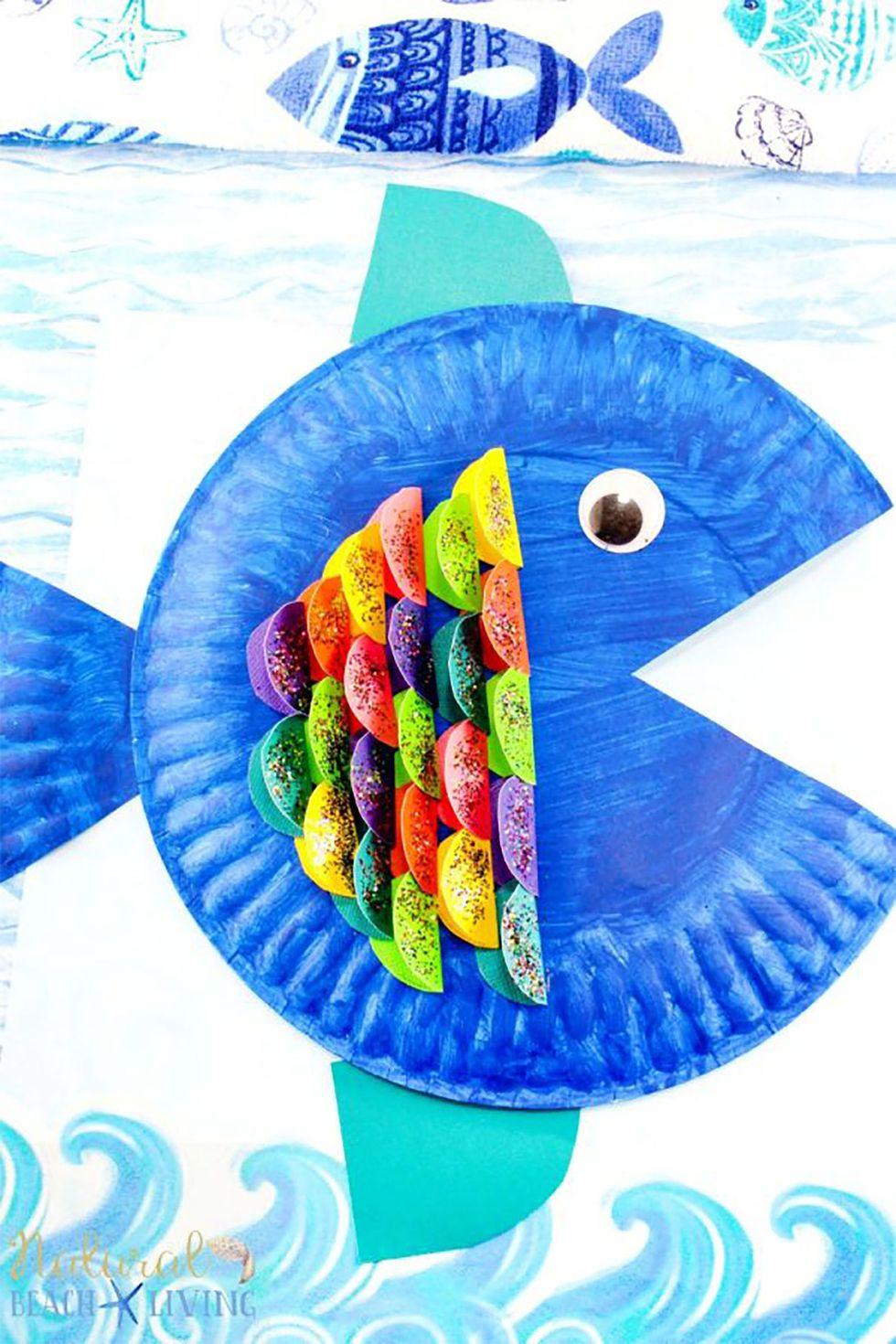 Paper Plate Rainbow Fish - Crafts for Kids - 4aKid