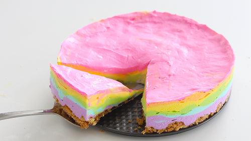 Rainbow No-Bake Cheesecake - 4aKid