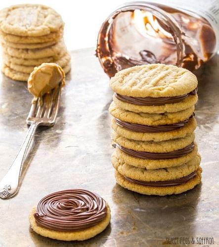 Salted Nutella and Peanut Butter Sandwich Cookies - 4aKid