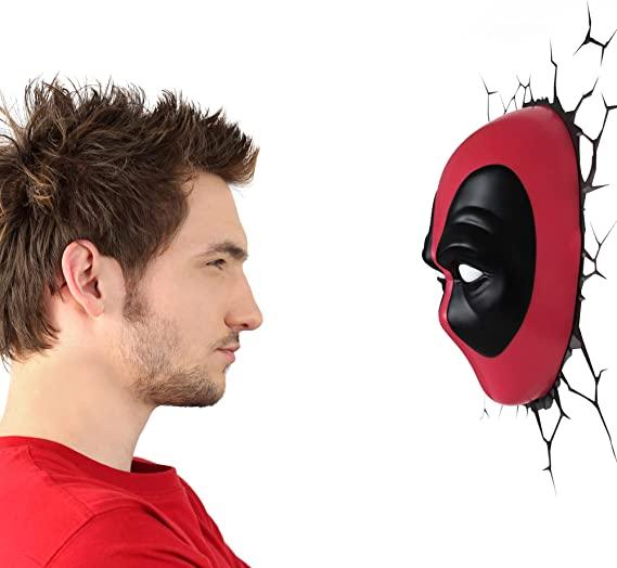 Show maximum effort with this awesome 3DLightFX Marvel Deadpool Mask 3D Deco Light - 4aKid