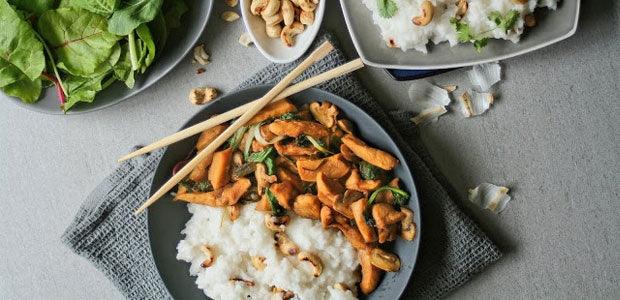 Soy Cashew Chicken with Jasmine Rice Recipe - 4aKid