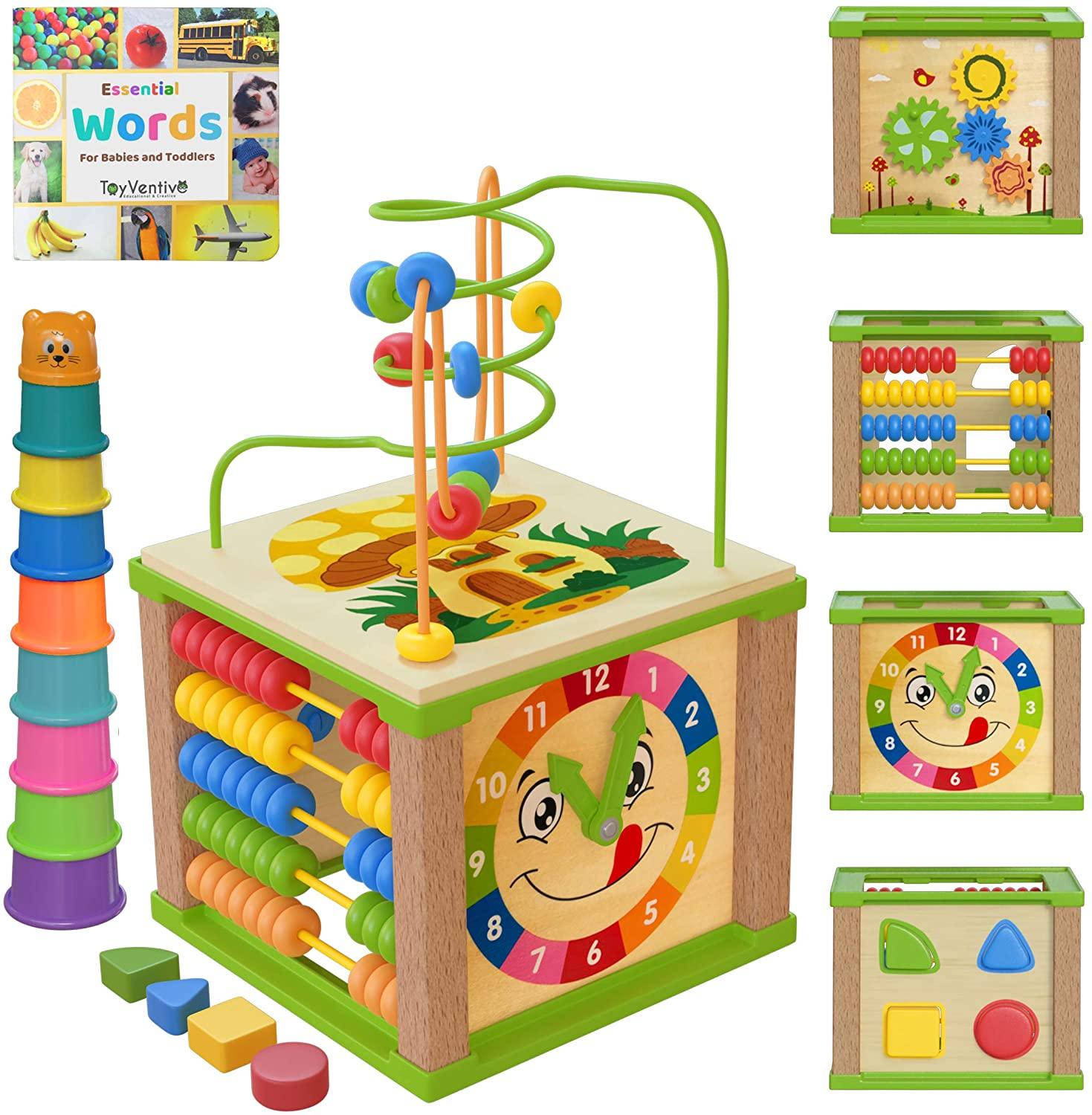 This Wooden Kids Baby Activity Cube is the perfect first birthday gift! - 4aKid