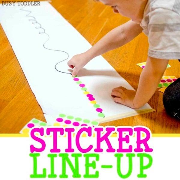 Toddlers Activities: Sticker Line-Up - 4aKid