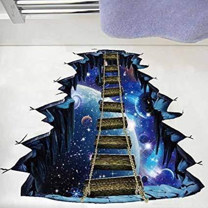 3D Outer Space Ladder Wall Decal Stickers - 4aKid
