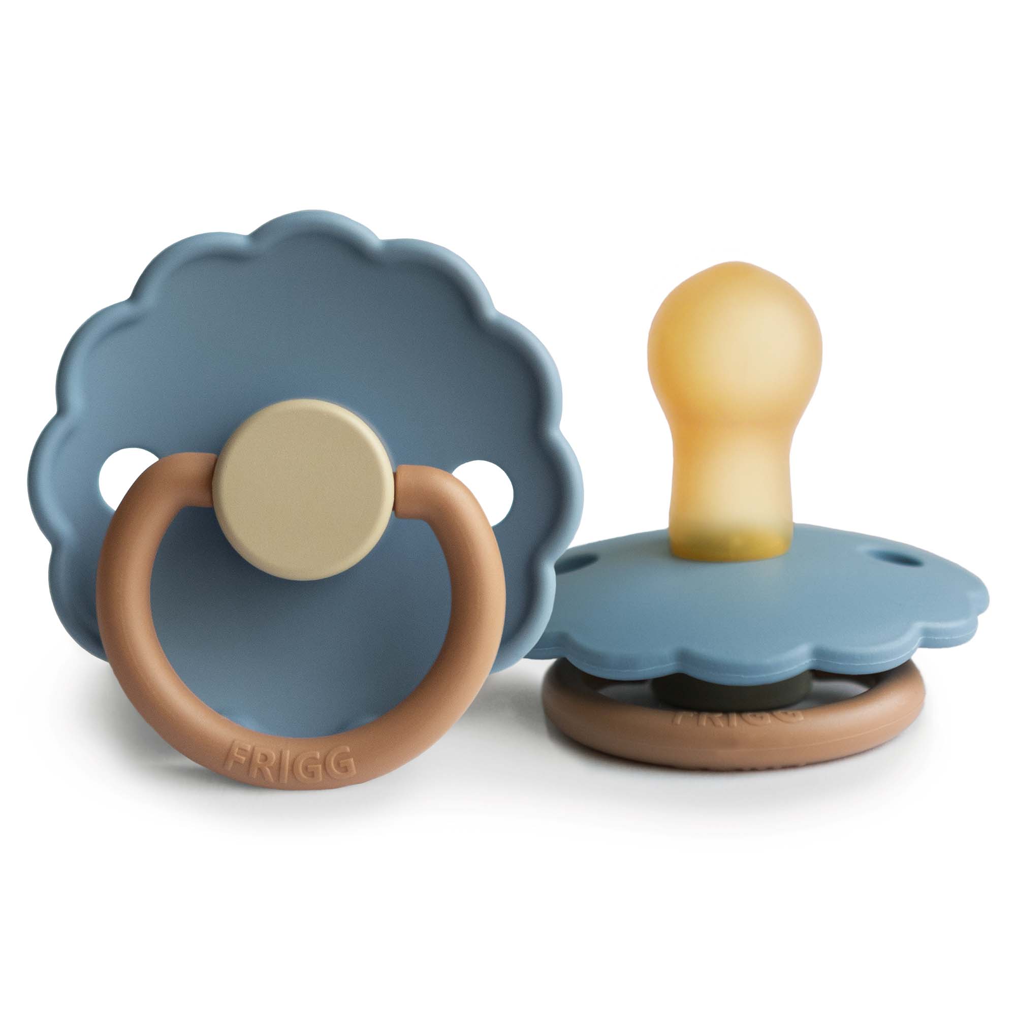 FRIGG Daisy Colourblock - Round Latex Pacifier - Breeze