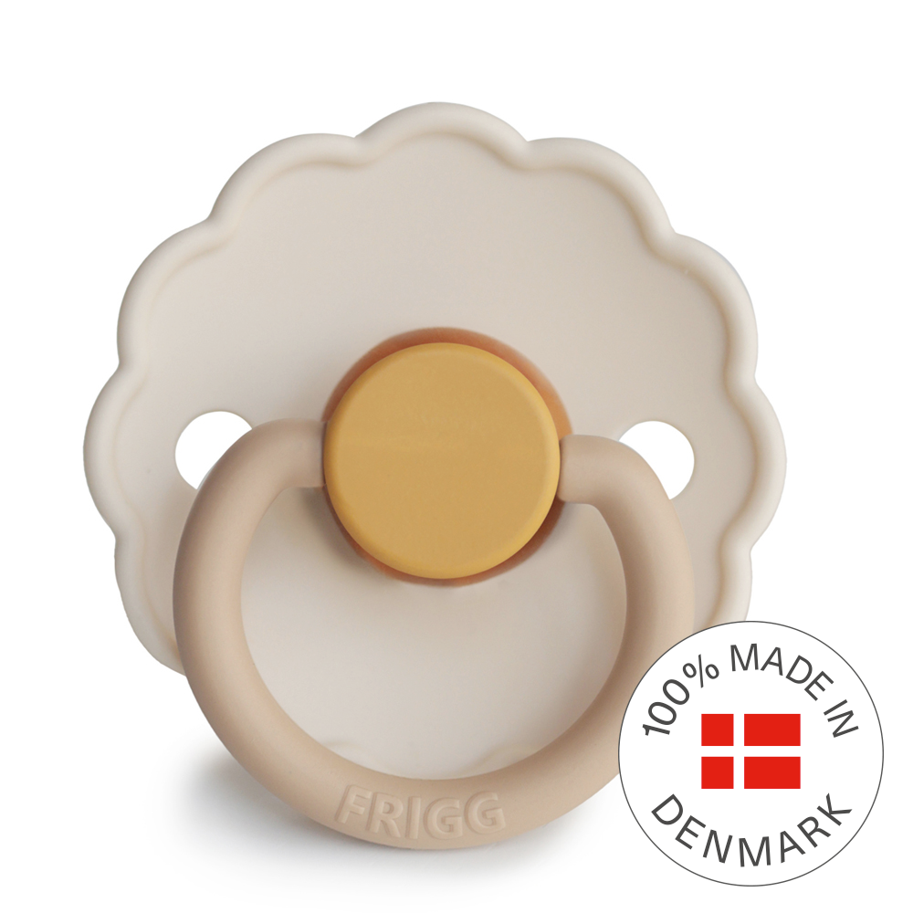 FRIGG Daisy Colourblock - Round Latex Pacifier - Chamomile