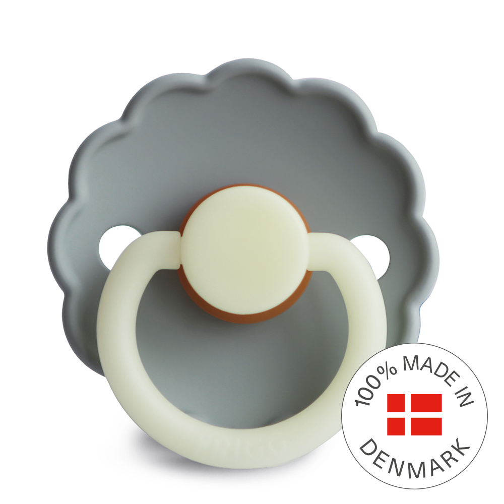 FRIGG Daisy Night - Round Latex Pacifier - French Gray