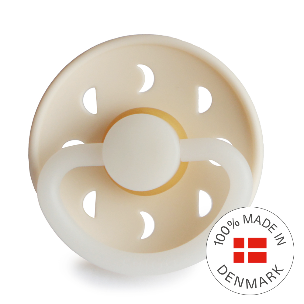 FRIGG Moon Night - Round Latex Pacifier - Cream