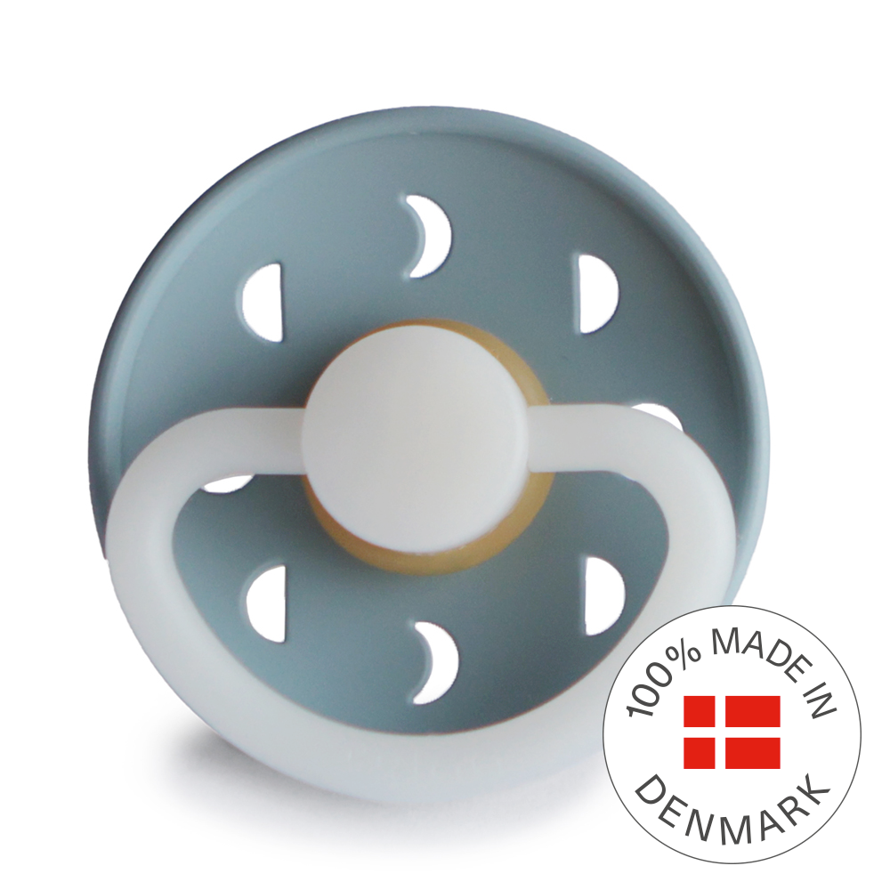 FRIGG Moon Night - Round Latex Pacifier - Stone Blue