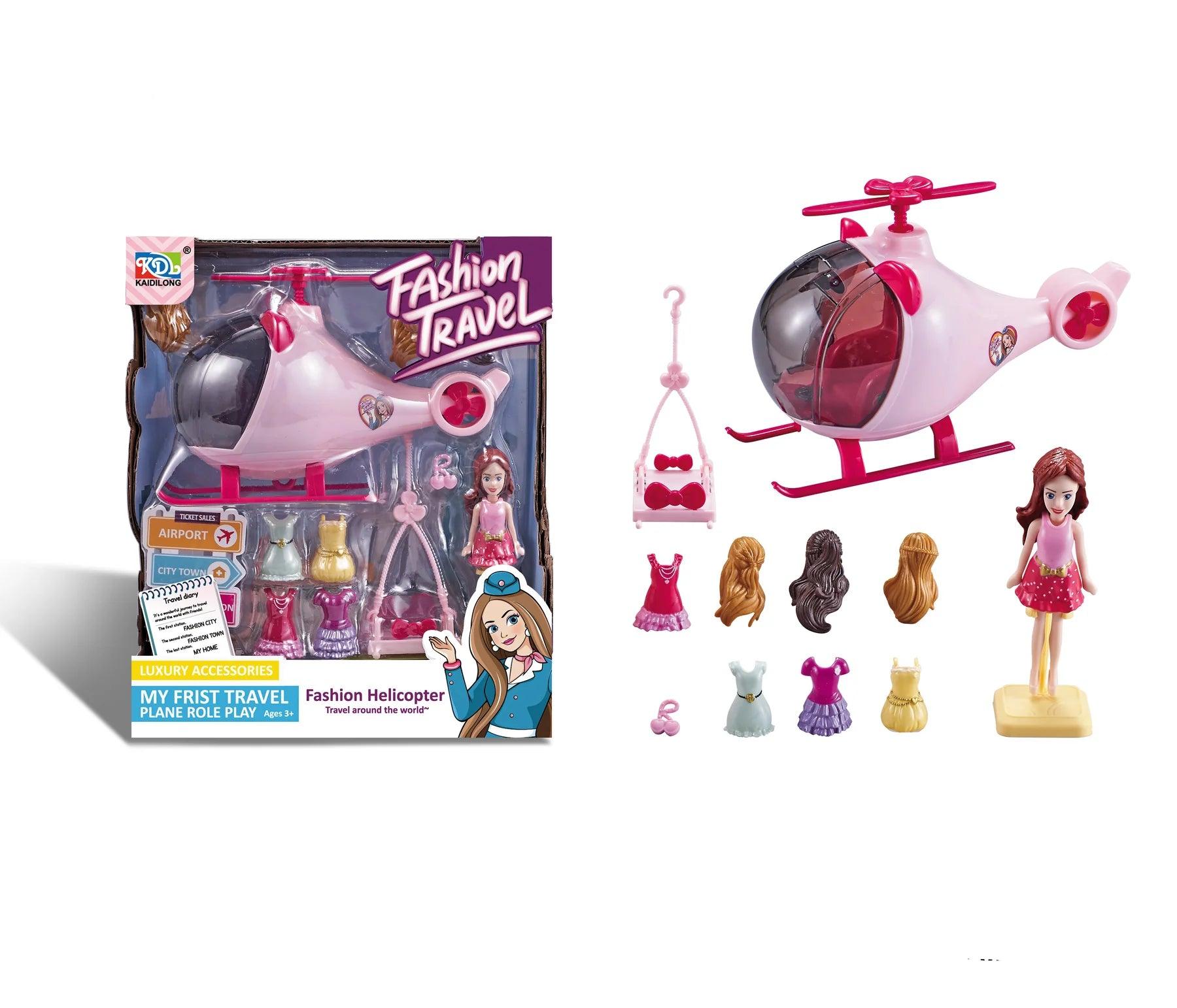 Helicopter Fashion Travel Doll Set