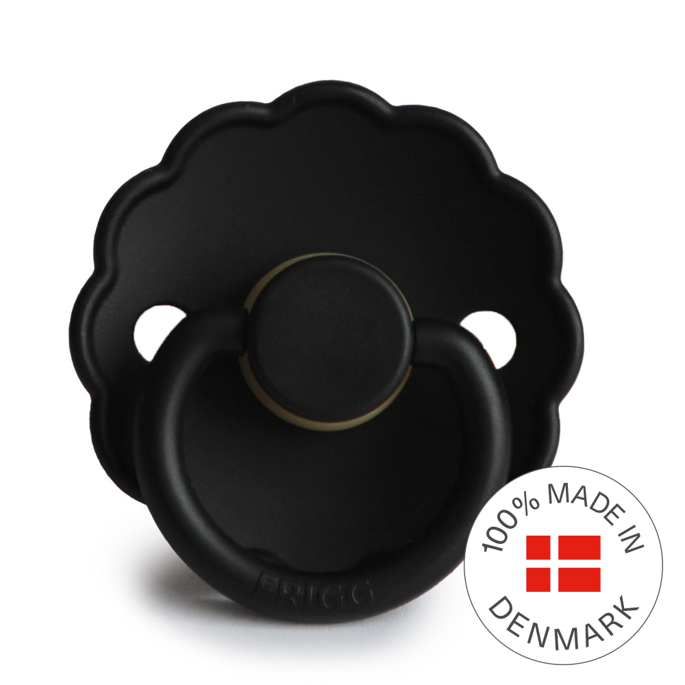 FRIGG Daisy - Round Latex Pacifier - Jet Black