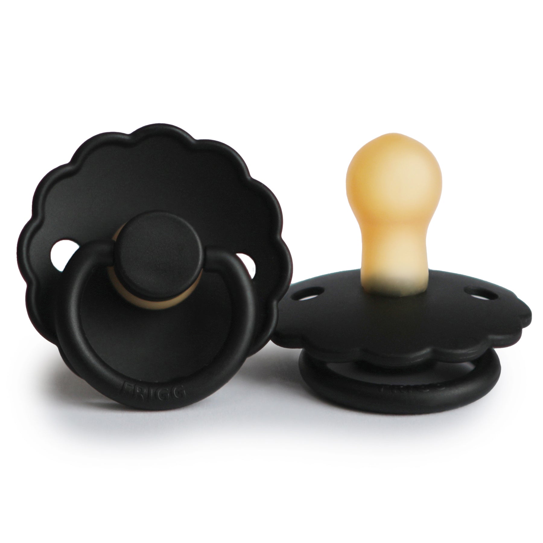 FRIGG Daisy - Round Latex Pacifier - Jet Black