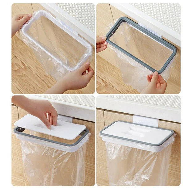 Over Door Trash Bag Holder with Lid