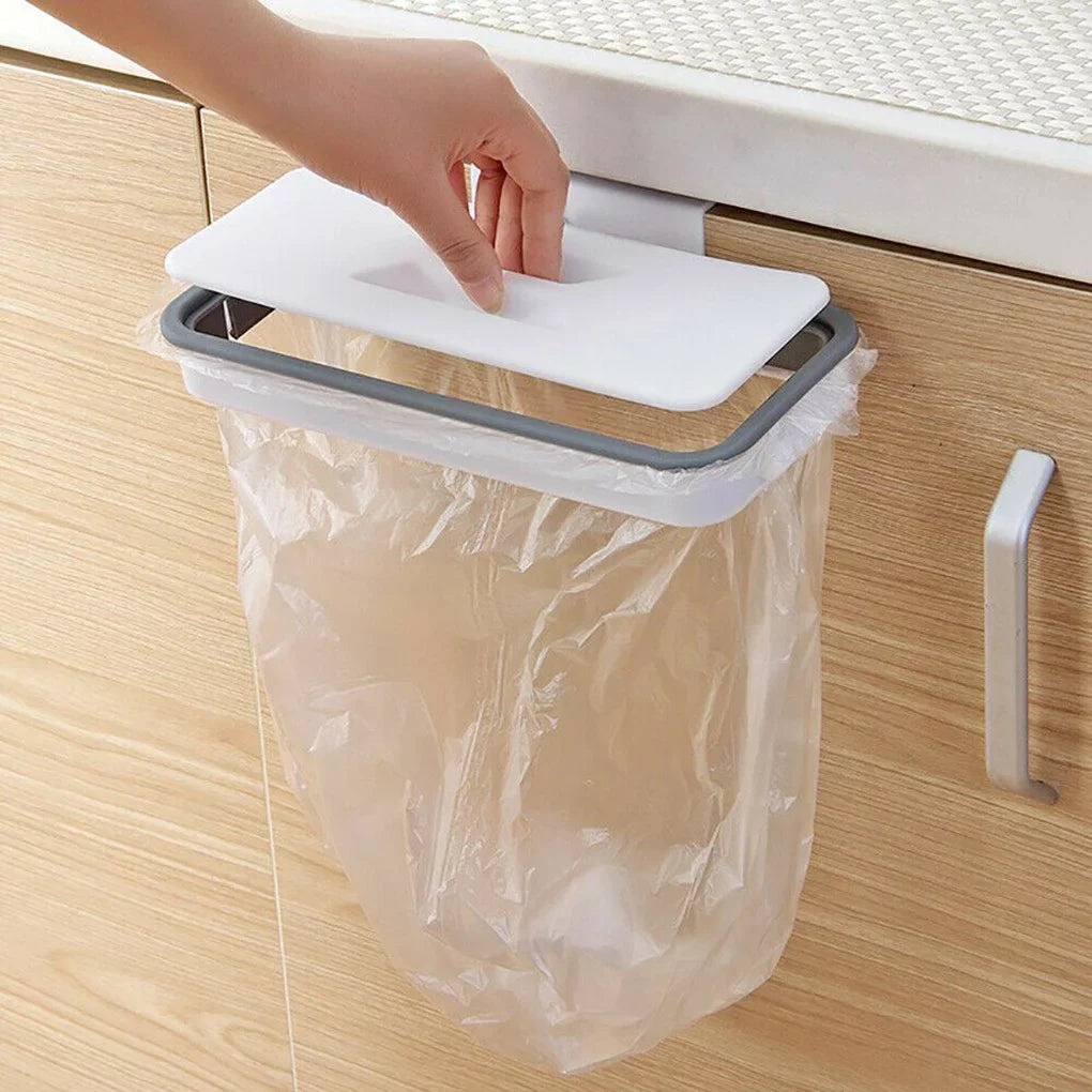 Over Door Trash Bag Holder with Lid