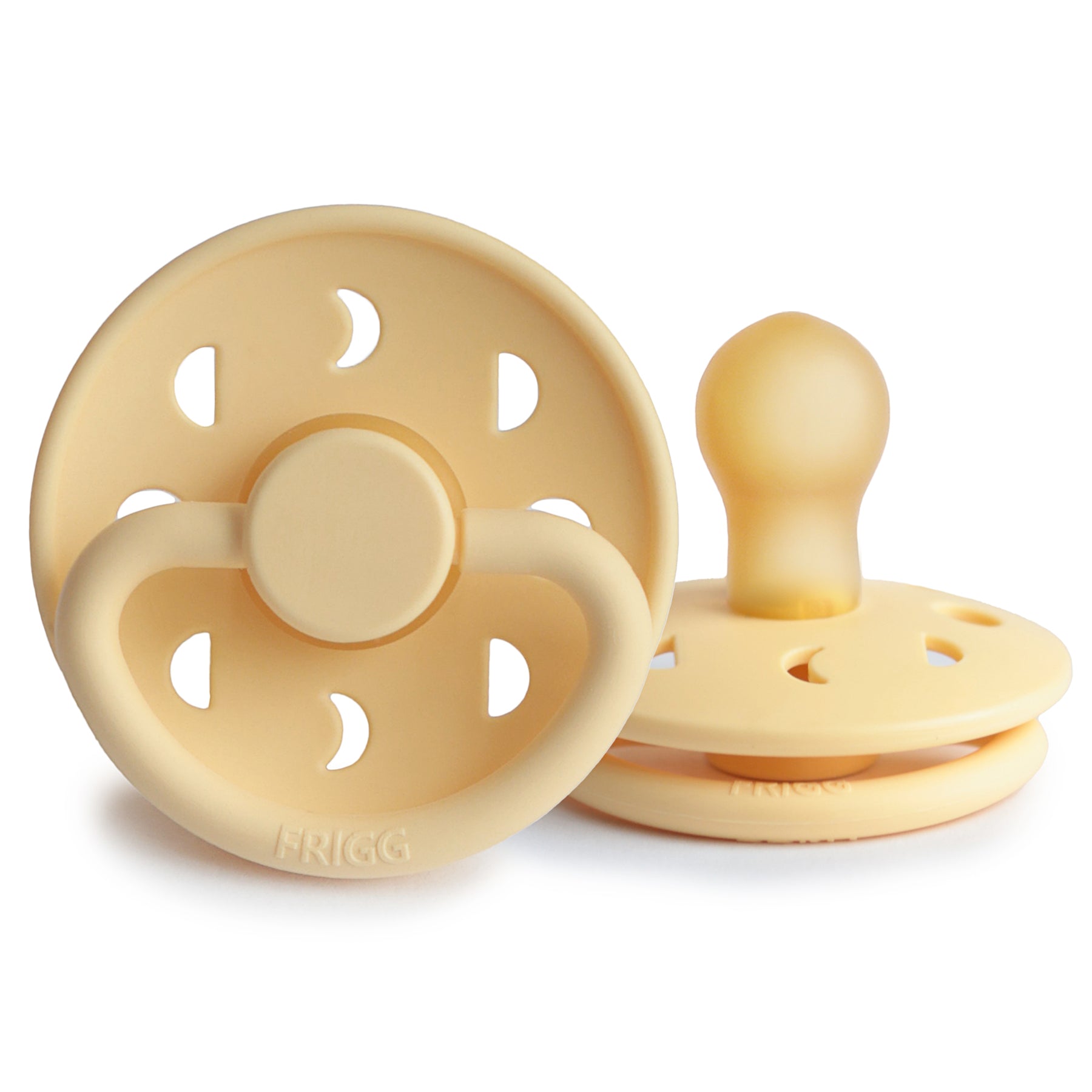 FRIGG Moon - Round Latex Pacifier - Pale Daffodil